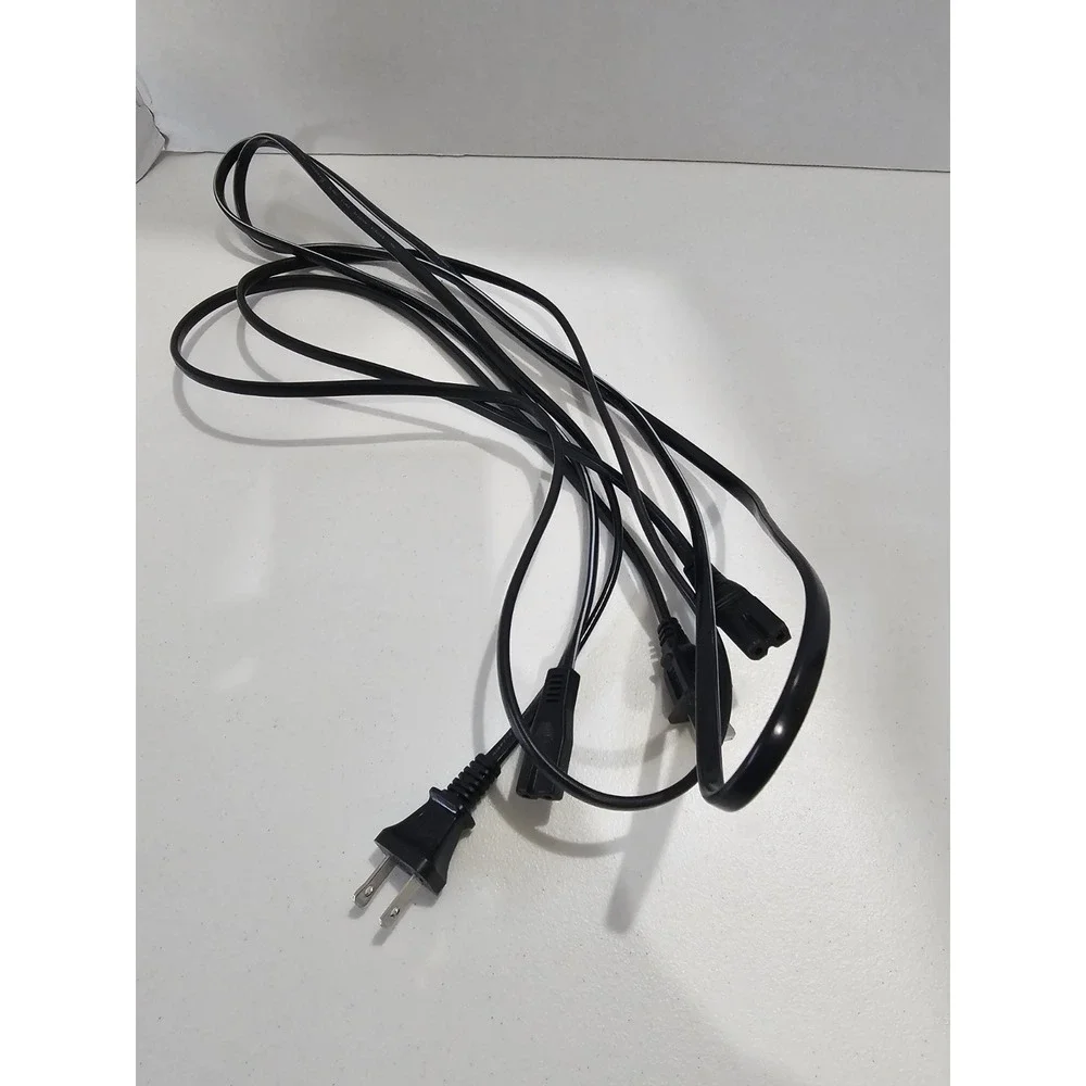 Two 2-Prong Power Cord Figure 8 AC Cable IEC C7‎ Replacement 6ft Black